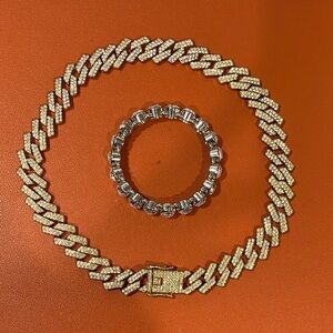 Elegant Gold and Silver Costume Jewelry Set